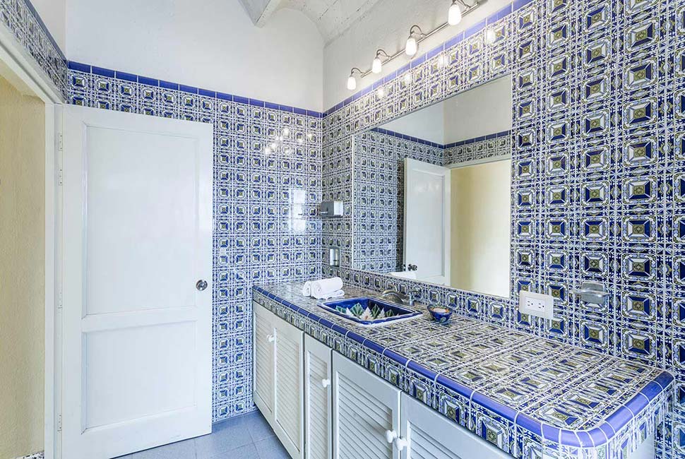 Large Private Bathroom With Vintage Tiles